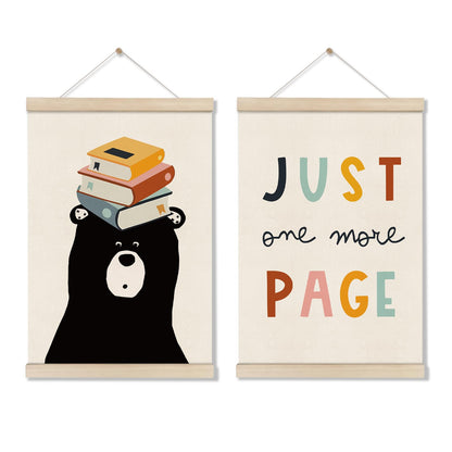 DOI-LANEE Reading Corner Decor for Classroom, 2 PCS Reading Wall Art, Nursery Posters Hanger Frame, Cute Classroom Decor 16x12 Inch, Learning Canvas Wall Art Playroom
