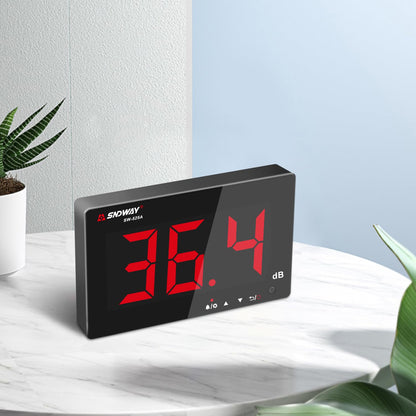 Decibel Meter 30dB-130dB, Wall Mounted Hanging Sound Level Meter for Classroom Noise, Large Screen SPL Meter with Alarm, USB Powered Noise Tester for Public Area/Restaurant