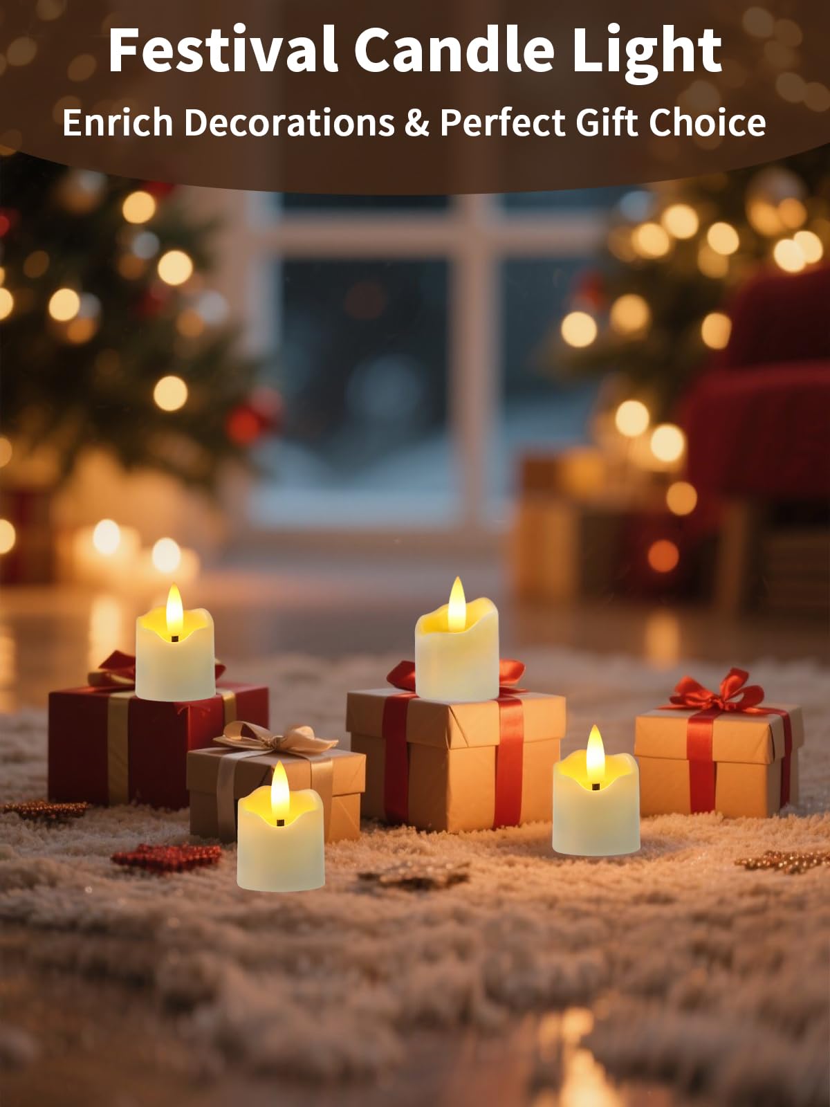 Rechargeable Flameless Tea Light Candles with Timer Remote, 1.5"x2.2" Electric Fake Flickering Votive Candles for Anniversary Wedding Centerpiece Table Decor Funeral Halloween Christmas, ivory, 6 Pack