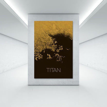 Titan Moon Canvas Wall Art 16x24 Inch Unframed – Saturn’s Largest Moon Astronomy Poster Print, Science Decor for Classroom, Home Office, Gift for Students, Teachers & Space Lovers