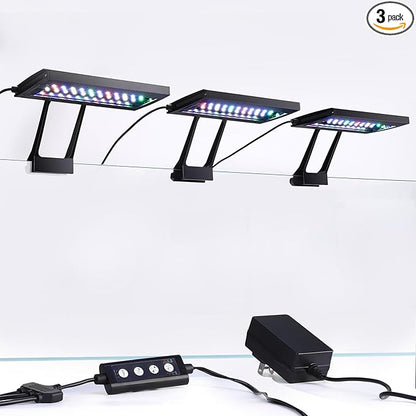 hygger Clip On Aquarium LED Light with Multi-Channel Controller, Fish Tank Light 24/7 Lighting Sunrise-Daylight-Moonlight and DIY Mode, Adjustable Timer/Brightness Light 7 Colors for Freshwater (3)