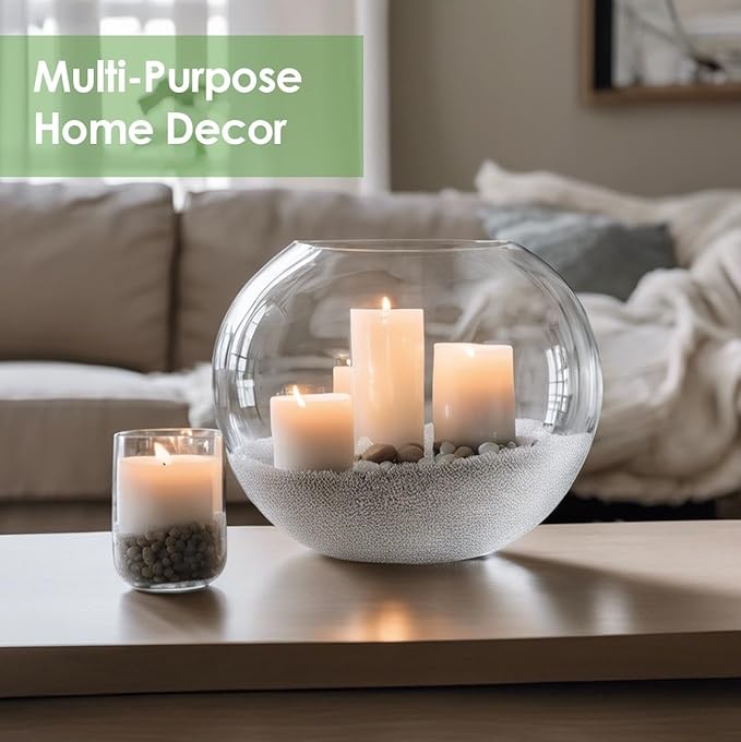 Glass Bubble Bowl, 4.5" Height x 6" Width Glass Fish Bowl Vase, Bubble Bowl vase for Terrarium, Flower vase Centerpiece