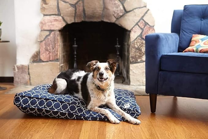 Molly Mutt Sheepy Wool-Filled Crate Pad, GOTS-Certified 100% Organic Cotton Canvas Cover with Soft 100% Natural Wool Insert, Ideal for Dog Bed or Kennel, Romeo & Juliet, 42" x 28" x 2.5"