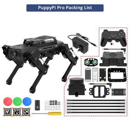 ROS2 Robot Dog for RaspberryPi ChatGPT Large AI Models Embodied Intelligence Programmable Robotic Dog Lidar SLAM Mapping AI Vision Voice Scene Understanding Quadruped Bionic Robot Kit, with RPi 5 8GB