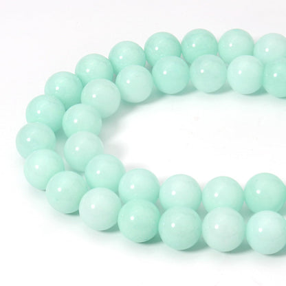 Siomia 45pcs 8mm Natural Amazonite Gemstone Beads Energy Healing Crystal Round Loose Stone Beads for Jewelry Making, DIY Bracelets Necklaces