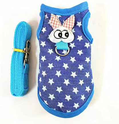 Small Animals Harness Warm Hamster Clothes Blue Guinea Pig Harness and Leash Set Small Pets Outfits for Mouse Rats Hedgehog Squirrel and Small Breeds,M