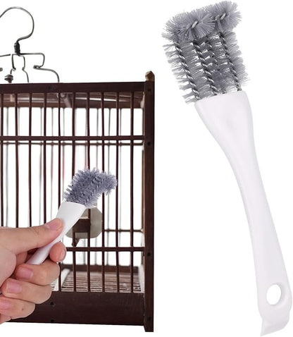 Bird Cage Cleaning Brush with Long Handle, Bird Cage Cleaner Durable Droppings Remover Tool Accessories for Pet Parrot Perches