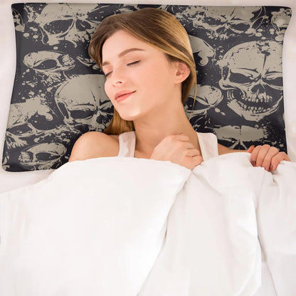 Skull Satin Silk Pillowcase for Hair and Skin Pillow Cases Standard Size