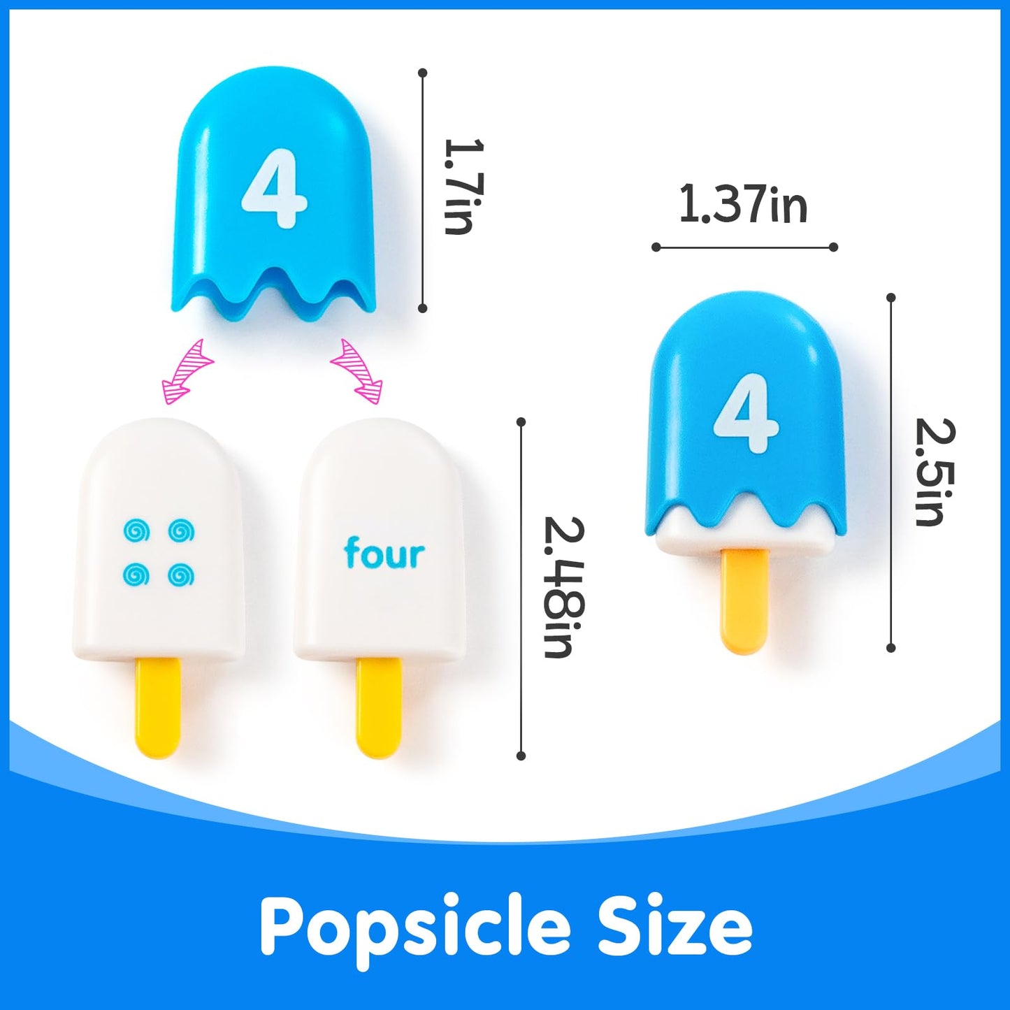 Odoorgames 100 Pcs Math Linking Cubes with 384 Cartoon Stickers – Mini Number Pops 1-10 – Essential Counting Cubes for Kids Math Learning and Fun Activities