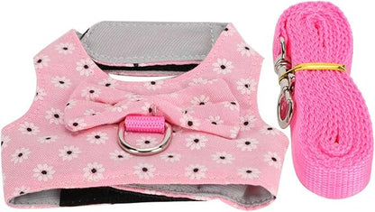 GLOGLOW Small Pet Leash Vest, Soft Fabric Rabbit Harness and Guinea Pig Carrier for Small Pets with Adjustable Straps, Great for Indoor and Outdoor Activities (L)
