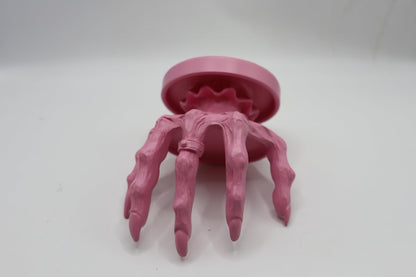 Gothic Ring Display Stand, Skeleton Hand Decor Witch Hand Jewelry Holder for Rings Bracelets, Halloween Candle Holder Resin Jewelry Organizer, Gothic Home Decor and Holiday Gifts for Women (Pink)
