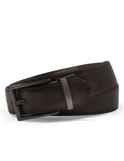 Steve Madden Reversible Men's Dress Casual Every Day Leather Belt, Black/Brown (Smooth), 44 US