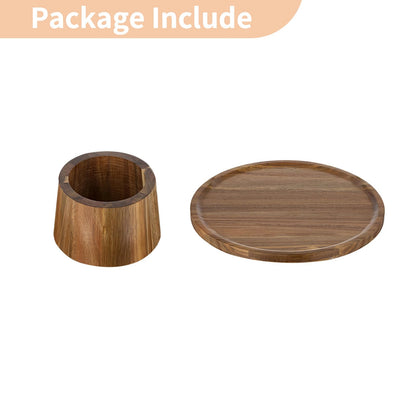 NUPTIO Wood Cake Stand Cupcake Stand: Small Round Cake Display Holder 7.6 Inch Pastry Stands Muffin Snack Platter for Kitchen Wedding Reception Bakery Baby Shower Graduation Dessert Table- 6 Inch Cake