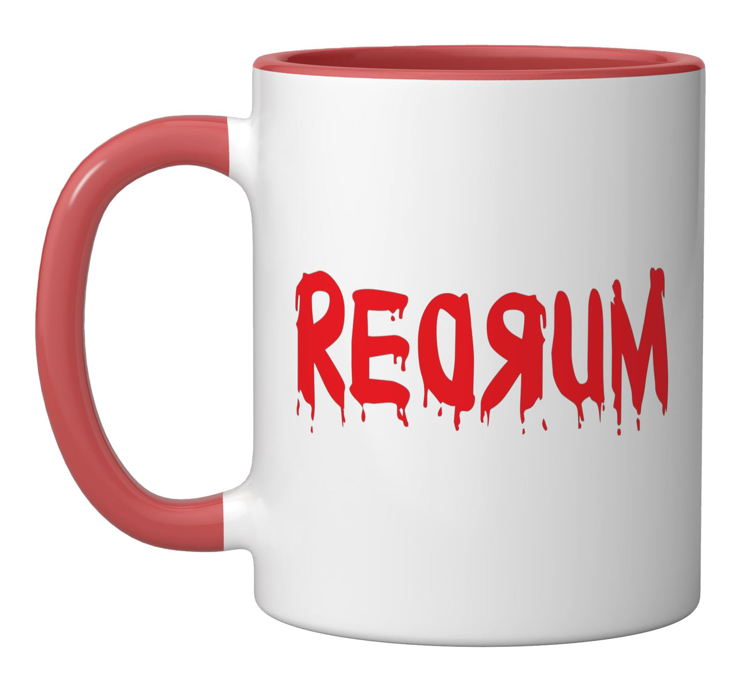 Redrum T Shirt Scary Creepy Bloody Halloween T Shirt Ceramic Mug, Red/White