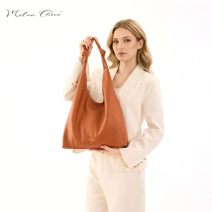 Milan Chiva Hobo Bag for Women, Shoulder Tote Purse, Casual Top Handle Handbag MC-644BR