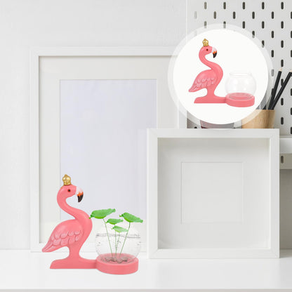 Homoyoyo Flamingo Hydroponic Plants Vase Glass Flower Vase Desktop Terrarium Plant Container for Home Centerpieces Decorative Use