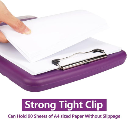Clipboard with Storage,A4 Binder Clipboards with Pen Holder Nursing Clipboards,Clip Boards 8.5x11 with Storage-Side Open,Storage Clipboard with Low Profile Clip,Clip Board for Office Supplies-Purple