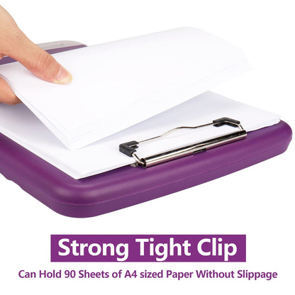 SFLHHDM Purple Clipboard, Clip Boards 8.5x11, Teacher Clipboards with Storage, Plastic Clipboard with Pen Holder, Clipboards Storage for Women Teachers Work, School & Office Supplies