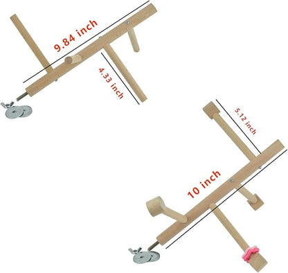 Wooden Bird Cage Stands Perches for Parrots, Parakeet Chewing Climbing Toys, Parrot Cage Top Tree Perches Play Stand Platform Playground Ladders Toys for Cockatiels Budgies Small Medium Parrots