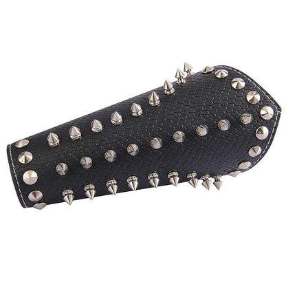 GelConnie Leather Bracers Gothic Spike Gauntlets Wristband Medieval Knight Armor Leather Wrist Guard Arm Cuffs Black Arm Guards Armband Halloween Cosplay Costume