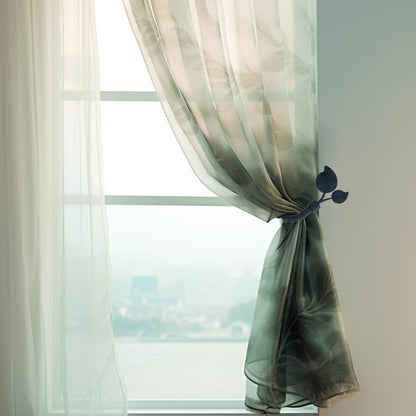 Black Leaf Curtain Holdbacks (2 Pack), Heavy Duty Metal Hooks for Curtains, Tie Backs for Drapes, Wall Mounted
