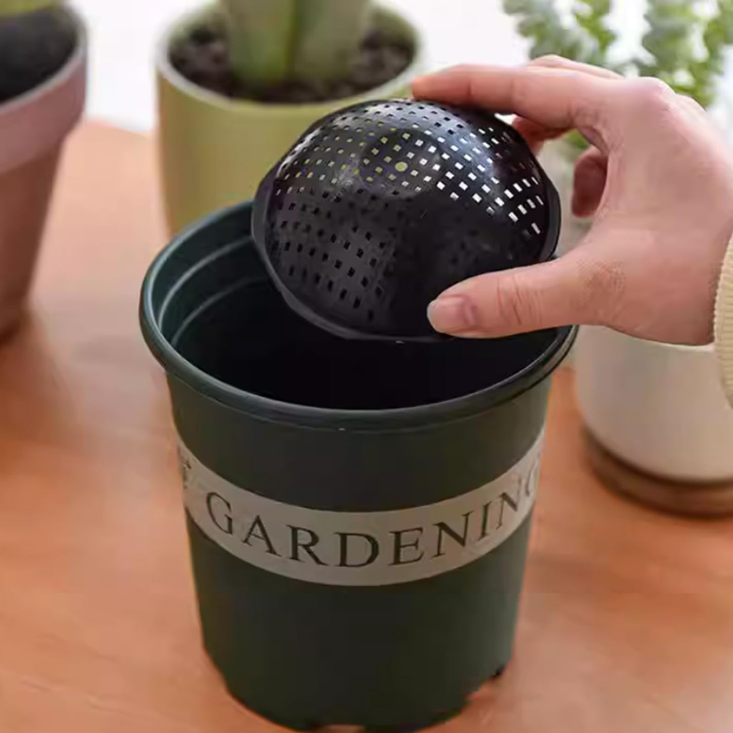 HaoGludi 30 PCS Plant Pots Hole Mesh Pad, 3 Size Ppherical Planter Inserts Bottom Drainage Grid, Breathable Gasket Prevent Prevent Soil Leakage, for Potted Succulent, Black