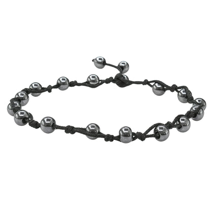 Amazing Gemstone Hematite Anklet Ankle Bracelets for Women - Waterproof Beaded Healing Crystal Anklets, Plus Size Chakra Gemstone Bead Anklet (Stretchy Adjustable - Hand Knotted)