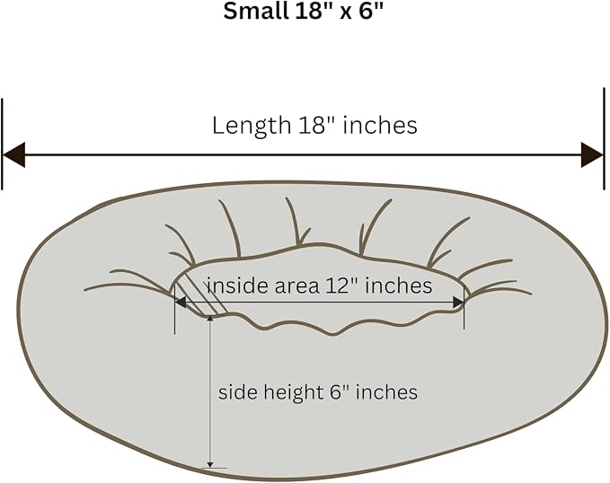 Organic Cotton Canvas Dog Bed: Removable Cover, Natural Fill - Made in USA (Black, X Small 18" x 6" inches)