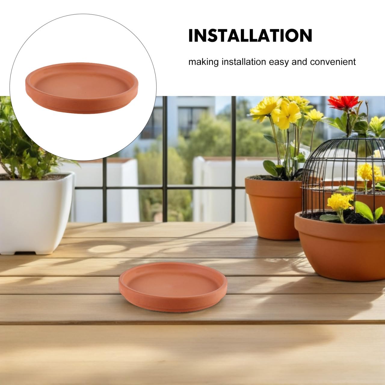 Healeved 10 Pcs Small Pottery Plant Saucers Without Drainage, 3in Terracotta Pot Saucer for Indoor Outdoor Planter Round Flower Pot Tray Holders for Gardening