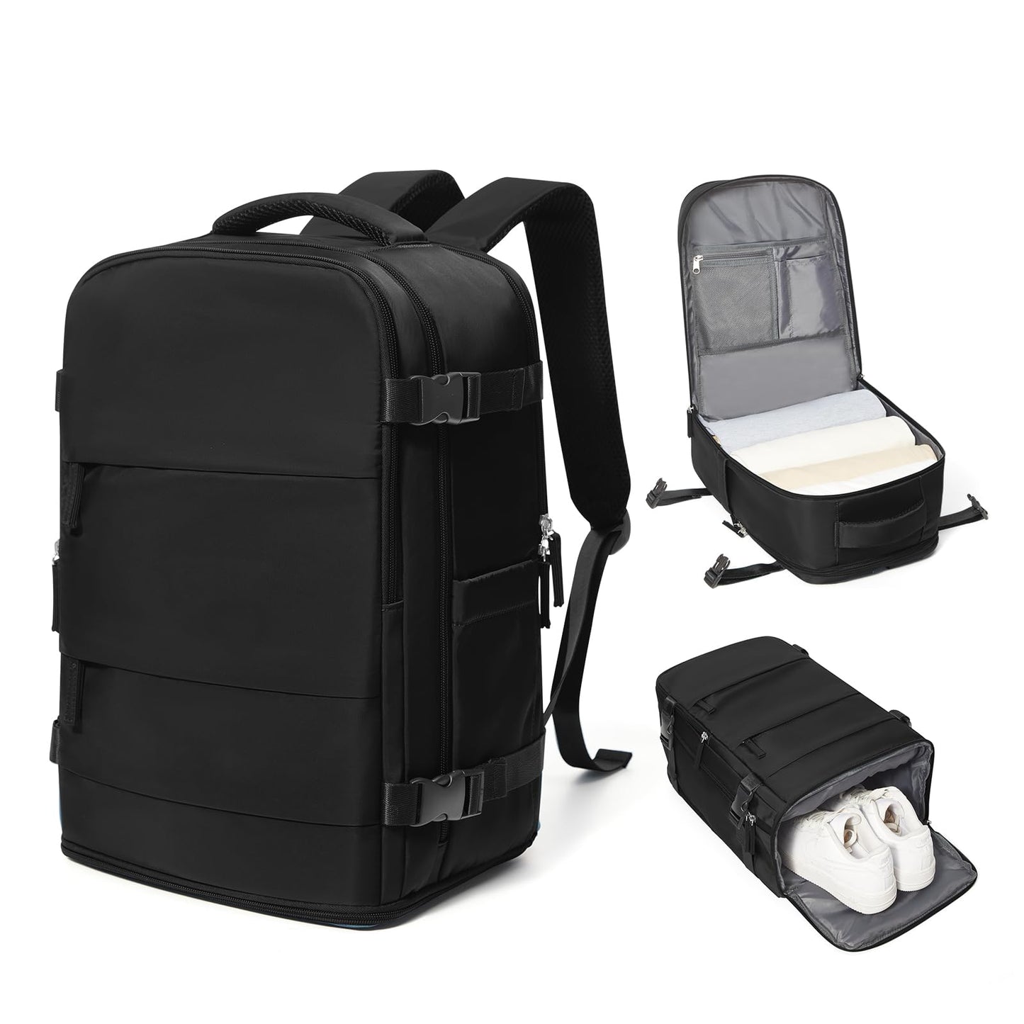 coowoz Travel Backpack Carry On for Women Man Gym Backpacks with Laptop Compartment Mochila de Viaje Teacher Personal Item Backpack Airplane Accessories Must Haves Grey Small