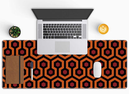 The Shining Carpet Style Desk Mat Orange Black Large Extended Mouse Pad XL Desk Pad Gaming Mousepad Keyboard Mouse Mat for Computer Laptop 31.5''X11.8'' Non-Slip Rubber Base with Stitched Edges