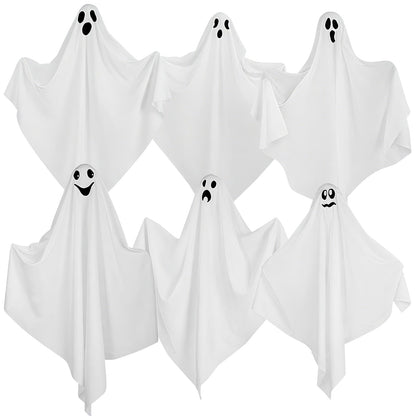 6 Pack Halloween Hanging Ghosts, Cute Flying Ghost Decorations, Outdoor Hanging Ghosts, Halloween Outdoor Decorations for Home, Front Yard, Tree, Porch, Patio, Lawn, Garden, Party & Holiday