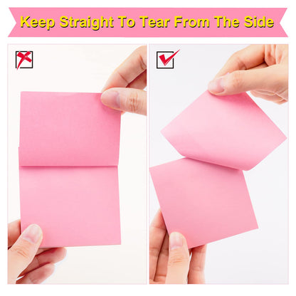 Fainne 120 Pack Sticky Notes Bulk 3 x 3 inch Self Stick Note Pads Multicolor Paper Memo for Office School Supplies Student Teacher Classroom Back to School Essentials, 50 Sheet/Pad(Cute Color)