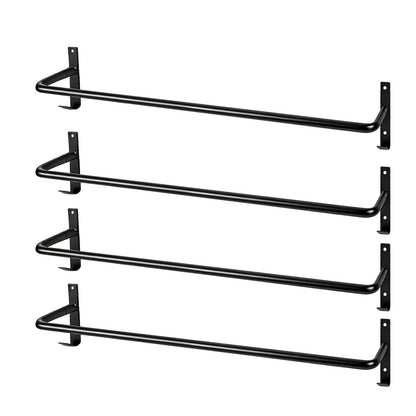 Zwinz 4Pcs Heavy Duty Horse Blanket Rack with Bridle Hooks, Wall Mounted Assembled Blanket Bar, Saddle Pad Rack for Horse Tack Storage, Black