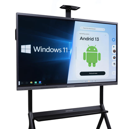 HWSXEEC Smart Board 65 inch, Interactive Smartboard Digital Whiteboard with Dual OS Android Windows, Touch Screen Wall Mount for Classroom Business Office