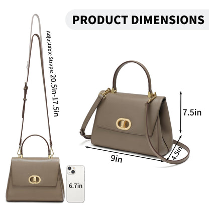 Top Handle Bag Leather Satchel Bags for Women Luxury Designer Business Crossbody Work Purse with Multiple Internal Pockets