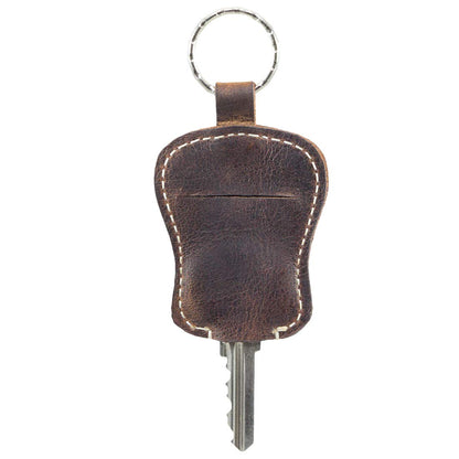 Hide & Drink, Leather Guitar Keychain/Holder With Pouch for Most Used Key, Musicians :: Bourbon Brown