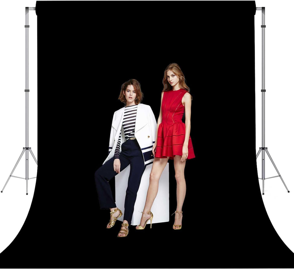 Black Photo Backdrop for Photoshoot Black Background for Photography Photo Backdrop Curtain for Party 10 x 10 FT