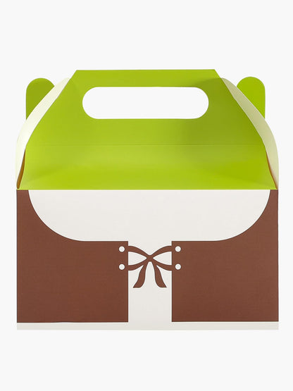 Wynato 16 Pack Green Ogre Party Favor Treat Boxes Goodie Gable Paper Gift Boxes with Handles Green Ogre Ears Costume Hairpin (16)