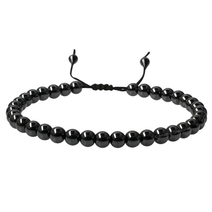 Amazing Gemstone Black Obsidian Anklet Ankle Bracelets for Women - Waterproof Beaded Healing Crystal Anklets, Plus Size Chakra Gemstone Bead Anklet (Stretchy Adjustable - Plain)