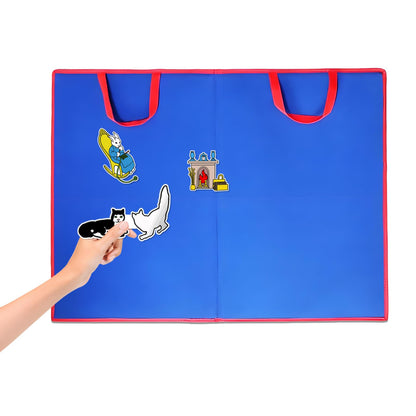 Ai fsem Large Felt Flannel Board Portable Double-Sided Foldable Felt Story Boards for Toddlers Storytelling Learning Activities Teacher Supplies