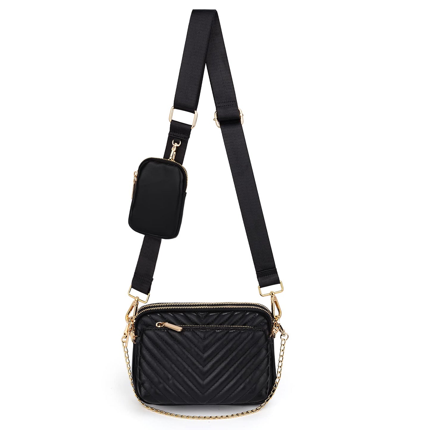 UTO Small Crossbody Bags for Women 3 in 1 Trendy Belt Purse Fashion Designer Mini Cute Sling Fanny Chest Pack