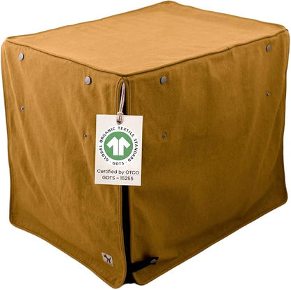 Molly Mutt Fast Car Dog Crate Cover, GOTS-Certified 100% Organic Cotton Canvas Cover for Dog or Puppy Kennel and Cage, Washable, Free of Harmful Chemicals, Medium/Large, Fits 30"x19"x21" Crate