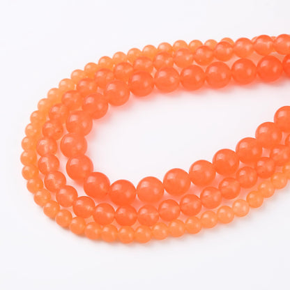 45PCS 8MM Orange Chalcedony Quartz Stone Beads Natural Gemstone Bead Crystal Healing Energy Jewelry Making DIY 15 inches