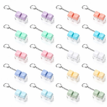 Lewtemi 20 Pcs Keyboard Fidget Toy Clicker Keyboard Fidget Keychain Decompression Button Clicker Toys for Adult Button Stress Relief to Relax Stress Anxiety Decompression Gifts (Macaron Colors)