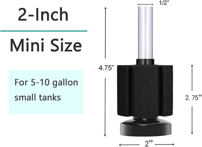 AQUANEAT Aquarium Bio Sponge Filter Breeding Fry Betta Shrimp Nano Fish Tank (Small up to 10Gal)