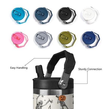 qwpmvhsak 30 ozHalloween Skull Tumbler with Handle,Halloween Goth Ghost Travel Coffee Cup Water Botter, Witch Goth Decor Halloween Gifts For Women