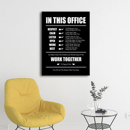 Inspirational Canvas Wall Art Motivational Posters In This Office Print Artwork Positive Entrepreneur Quotes Painting Office Wall Decor Living Room Framed [18''Wx 24''H]