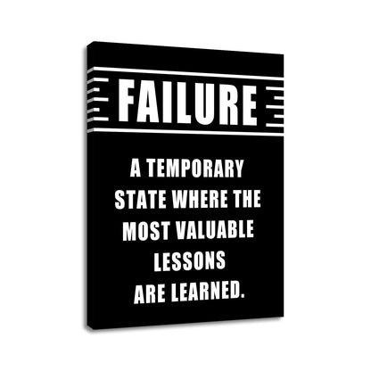 Motivational Canvas Wall Art Failure Entrepreneur Quotes Poster Print Inspirational Pictures Painting for Office Class Room School Wall Decoration Stretched and Framed [18''Wx24''H]