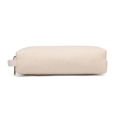 YONBEN Pencil Case Soft Cotton Canvas Pencil Pouch Bag for Easy Carry Stylish and Durable for Pens and Pencils (Beige)